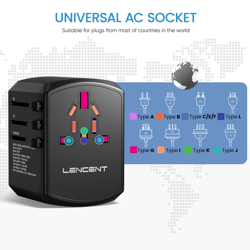 Carregador Universal para viagens - USB - C e USB