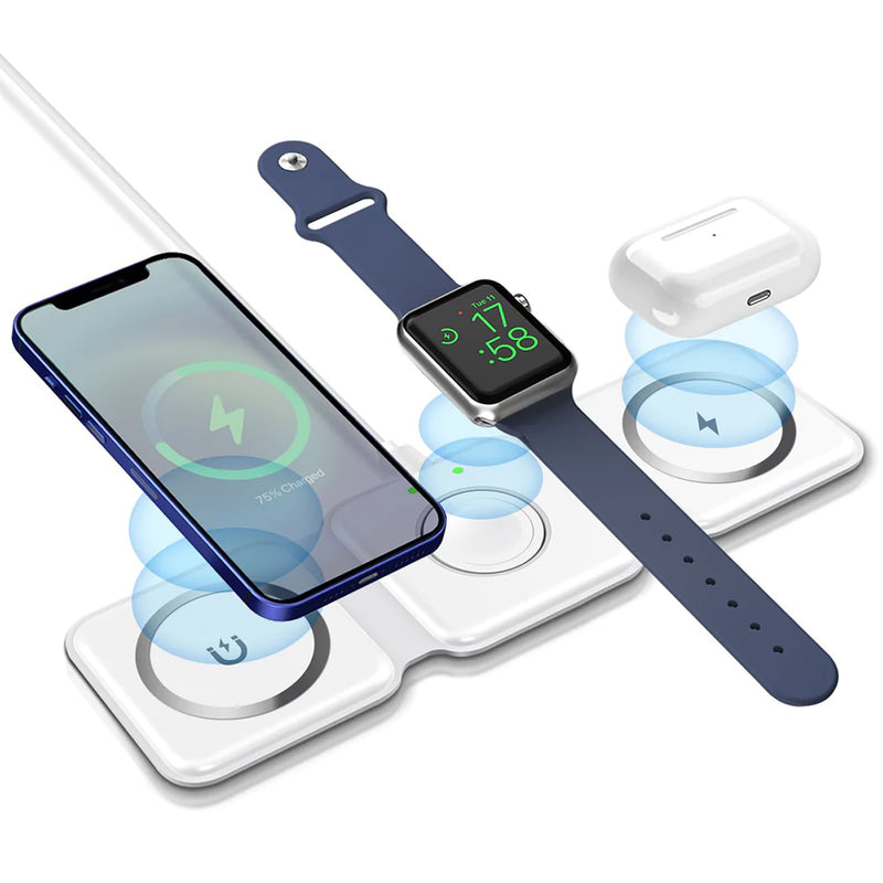 Carregador Magnetico 3 em 1 - iPhone, AirPods e Apple Watch